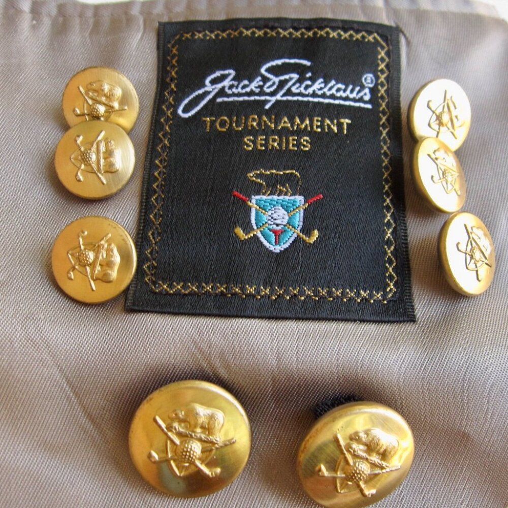 Jack Nicklaus Tournament Blazer Replacement 8 Waterbury Buttons Golden Bear Golf
